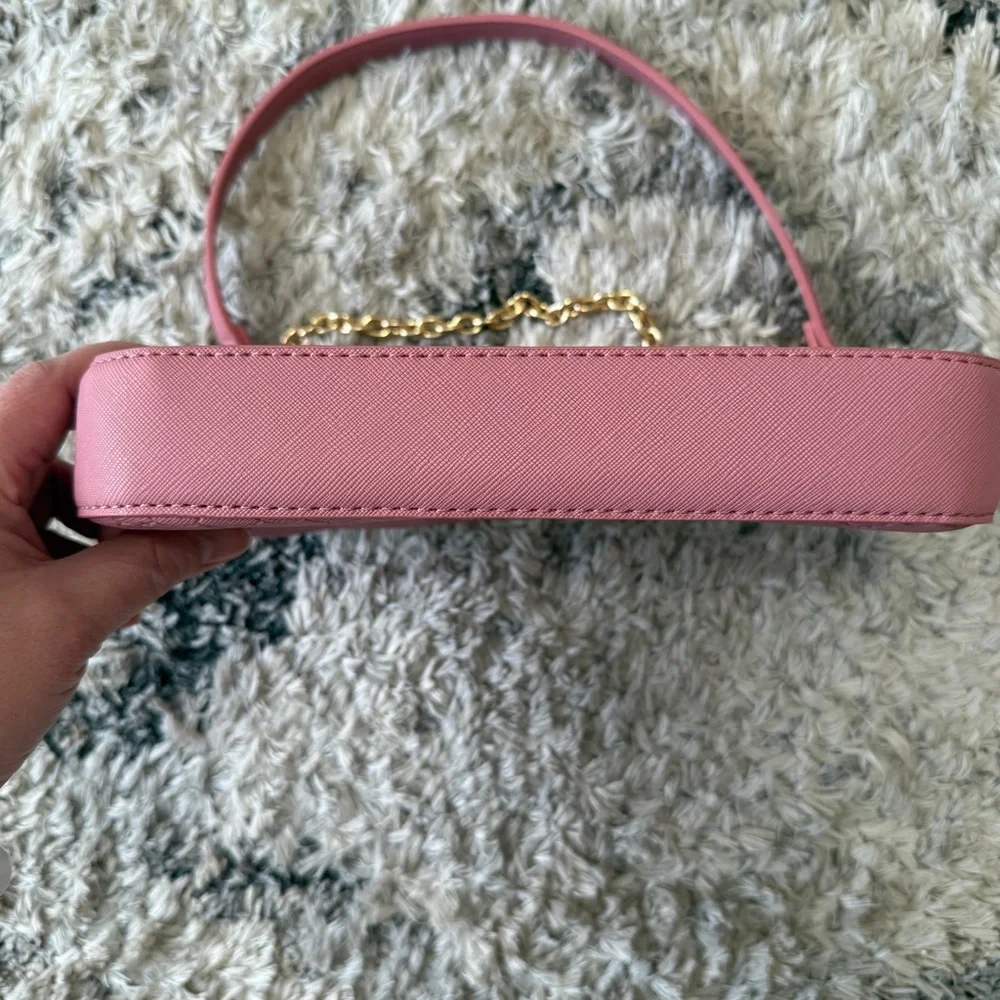 Anne Klein Pink Shoulder Bag with Gold Chain